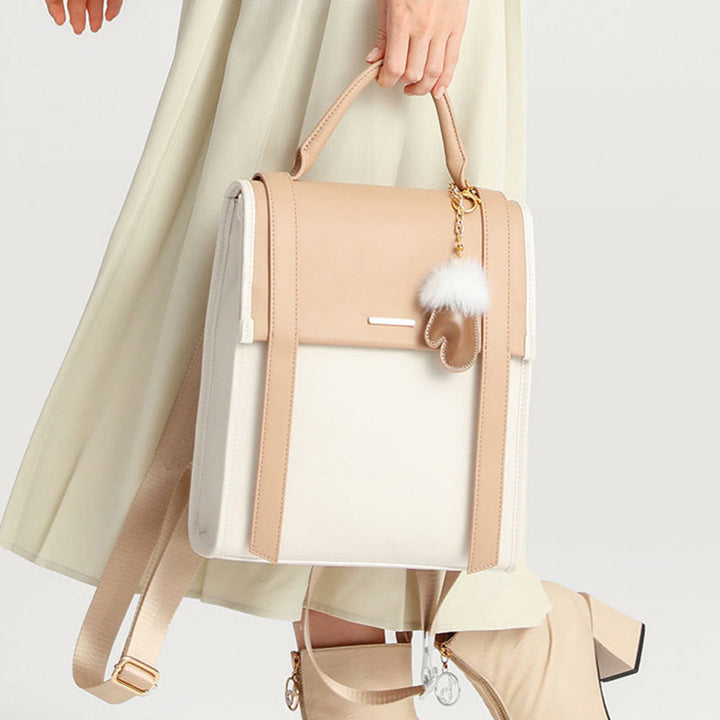 Lady Backpack Texture Vegan Leather Women Stylish Travel Daypack - image 5