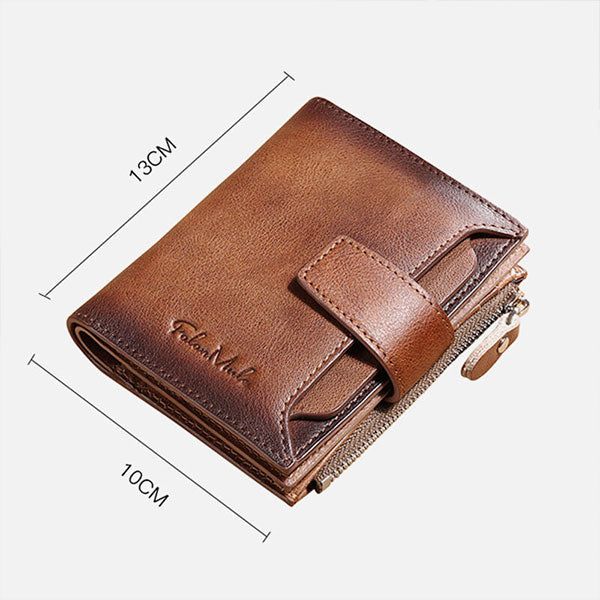 RFID Anti-Theft Multi-Card Slots Large Capacity Genuine Leather Wallet