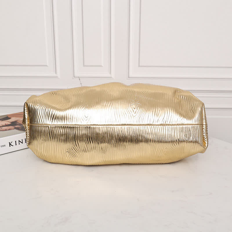 Dumpling Clutch Crossbody Bag Cloud Sparkly Metallic Purse for Women