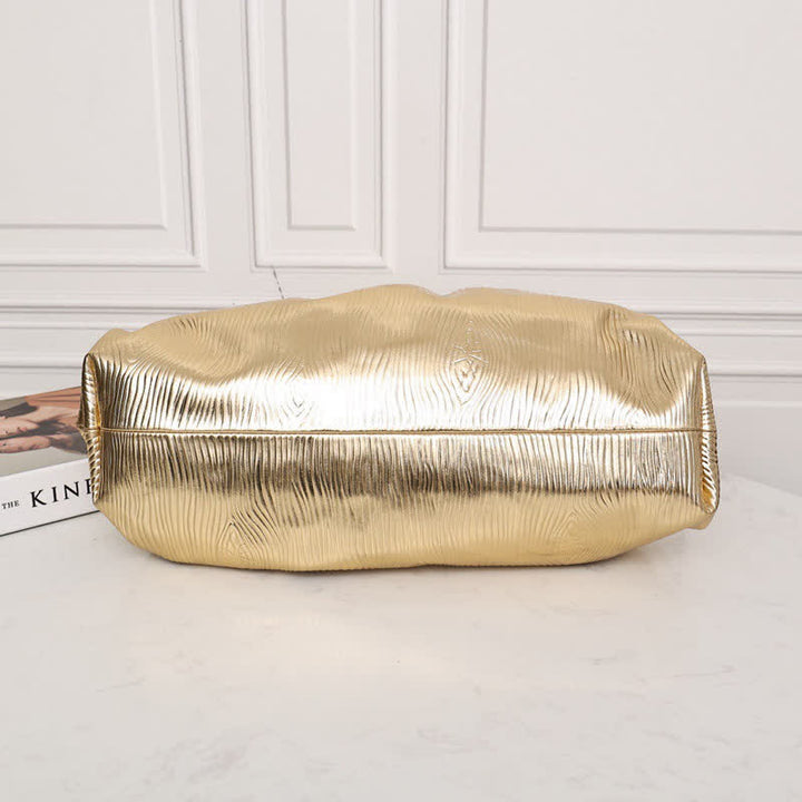 Dumpling Clutch Crossbody Bag Cloud Sparkly Metallic Purse for Women