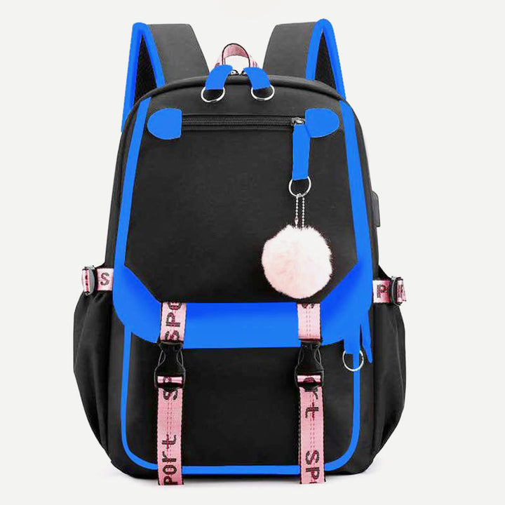 Teenage Girls School Backpack Student Bookbag with USB & Earphone Port