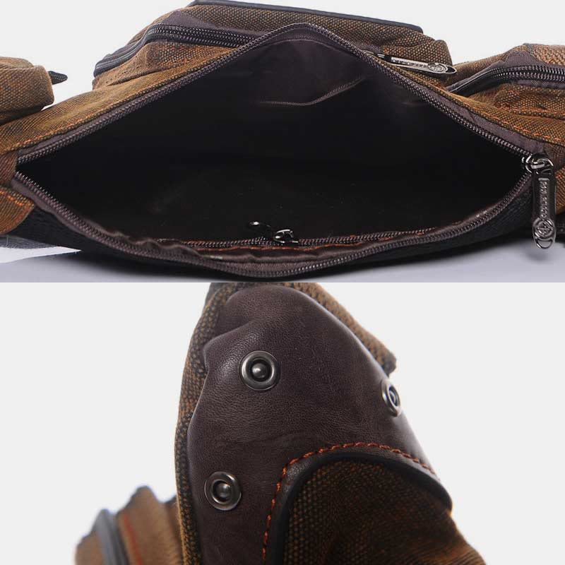Sling Bag for Men Black Vintage Canvas Business Crossbody Bag - image 1