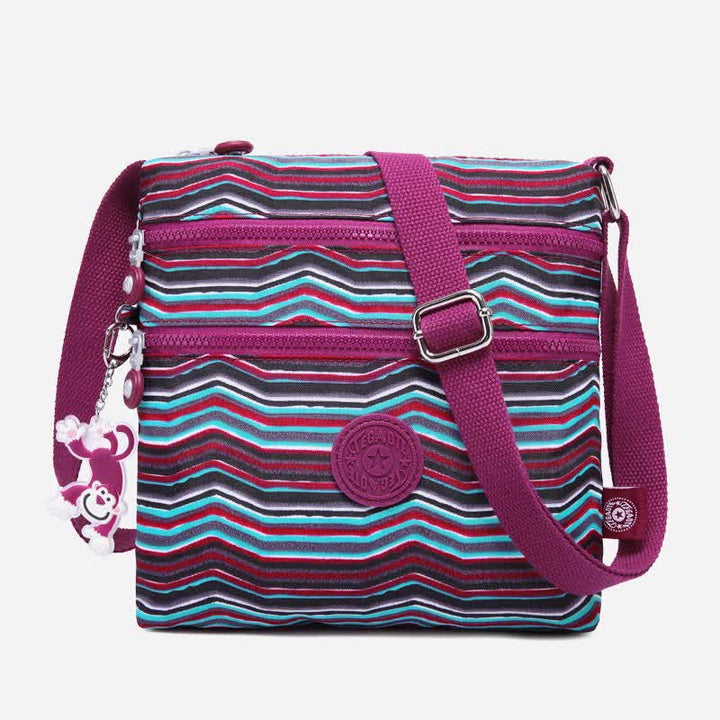 Lightweight Triple Zip Small Crossbody Bag Shoulder Bag for Women