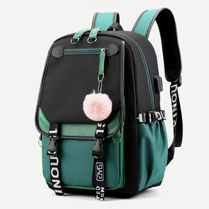 Teenage Girls School Backpack Student Bookbag with USB & Earphone Port