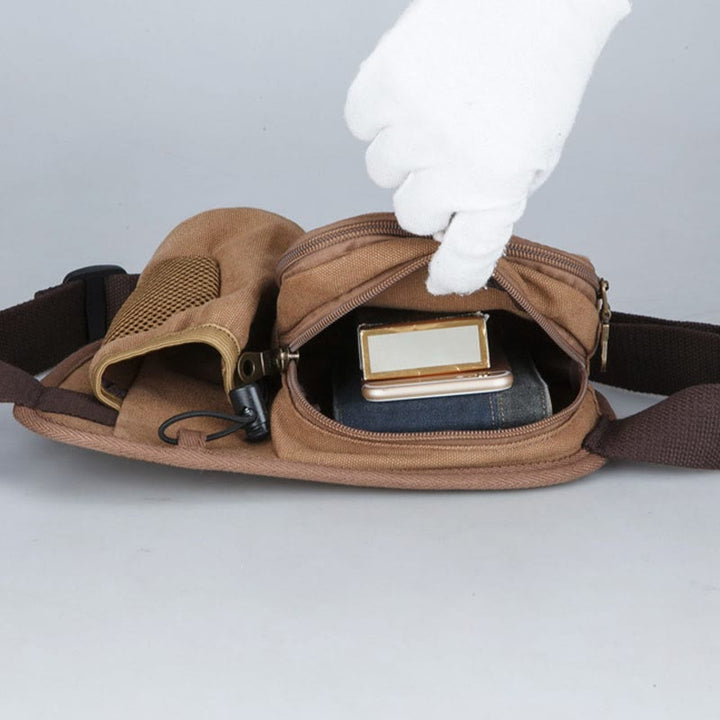 Small Waist Bag for Men Outdoor Riding Canvas Sports Bag