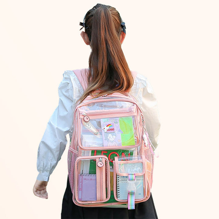 Transparent Backpack For School Students Large Capacity Leisure PVC Daypack