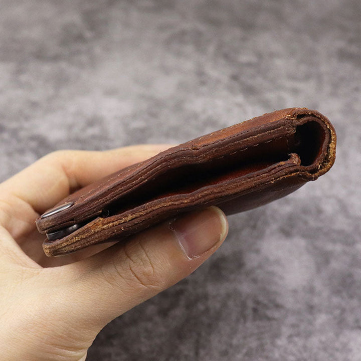 Retro Vertical Multi-slot Handmade Wallet Card Case - image 6