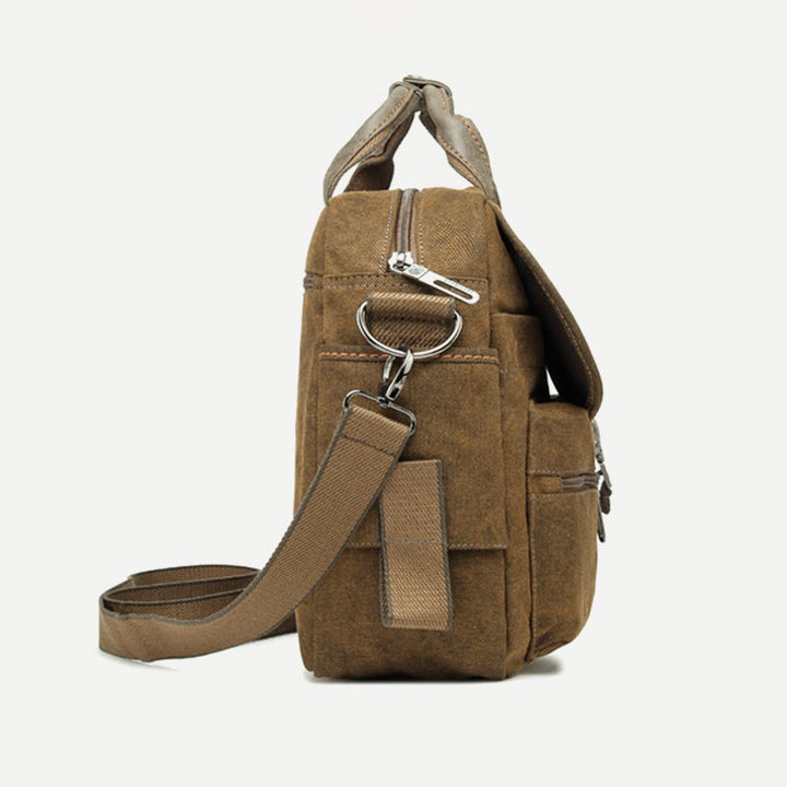 Messenger Bag For Men Vintage Canvas Large Capacity Briefcase