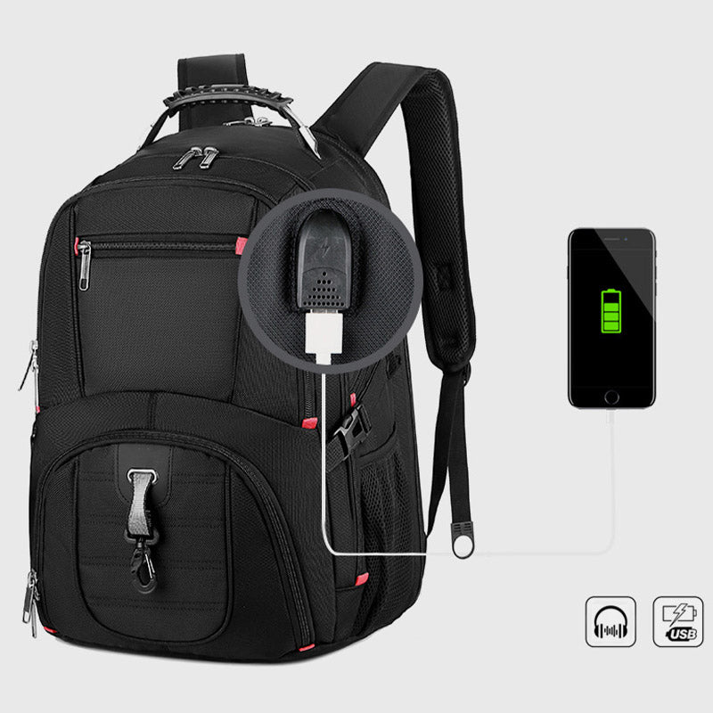 Extra Large Multi Pocket Business Laptop Backpack with USB Charger