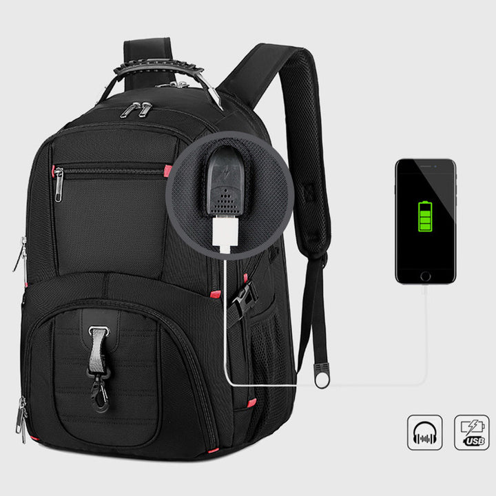 Extra Large Multi Pocket Business Laptop Backpack with USB Charger