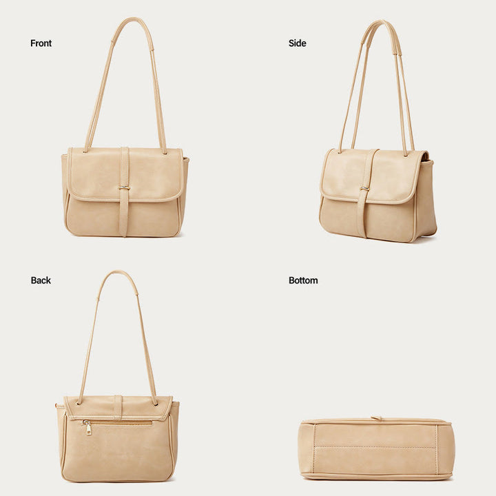 Shoulder Bag For Women Thicken Handle Straps Soft Leather Bag