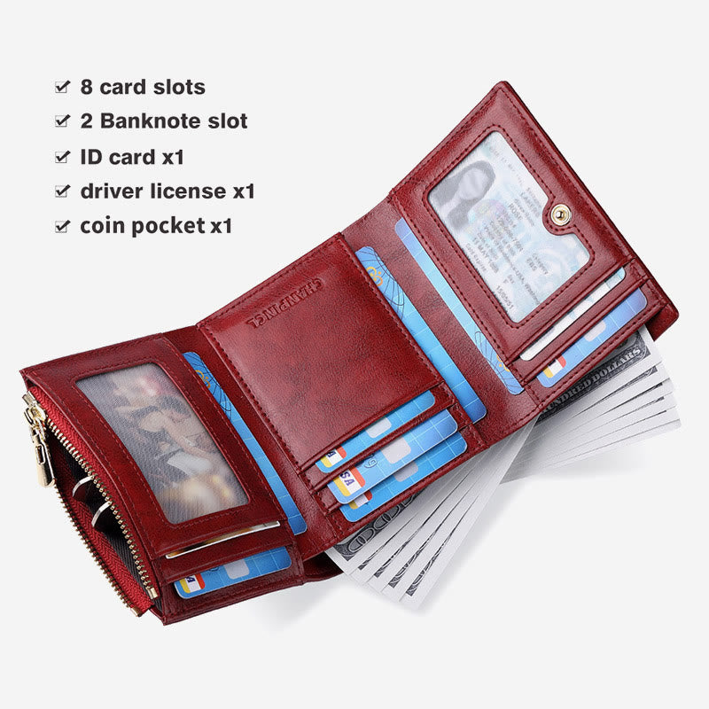 Wallet For Women Triple Folding Retro Short Shopping Money Clip - image 1