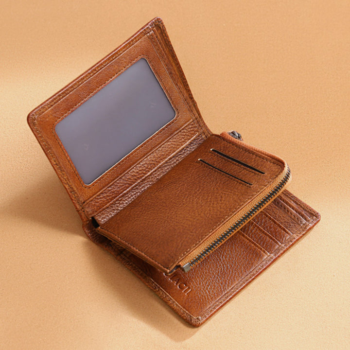 RFID Anti-Theft Leather Retro Wallet