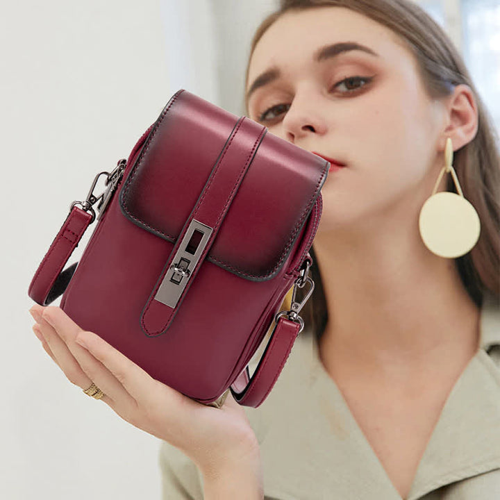 Retro Phone Bag Mini Leather Crossbody Bag Wallet Purses for Women