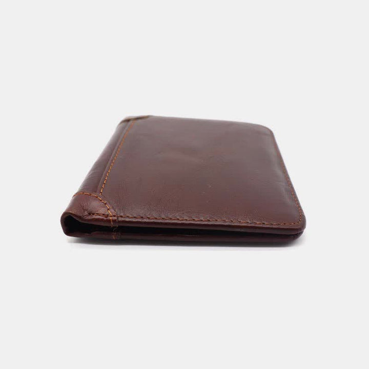 Men's Genuine Leather RFID Blocking Front Pocket Wallet Card Holder