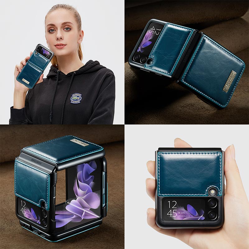 Samsung Galaxy Z Flip 3, Z Flip 4 Phone Case Handmade Leather Phone Bag