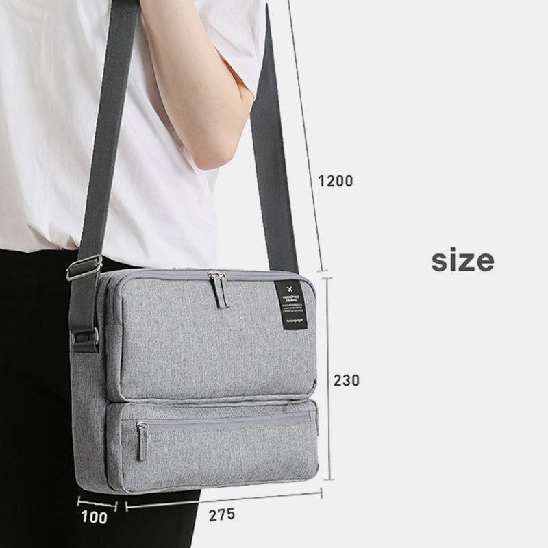 Multi-Compartment Multifunctional Messenger Bag Laptop Crossbody Bag