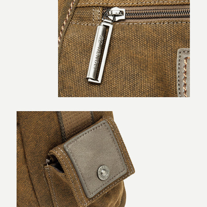 Messenger Bag For Men Vintage Canvas Large Capacity Briefcase