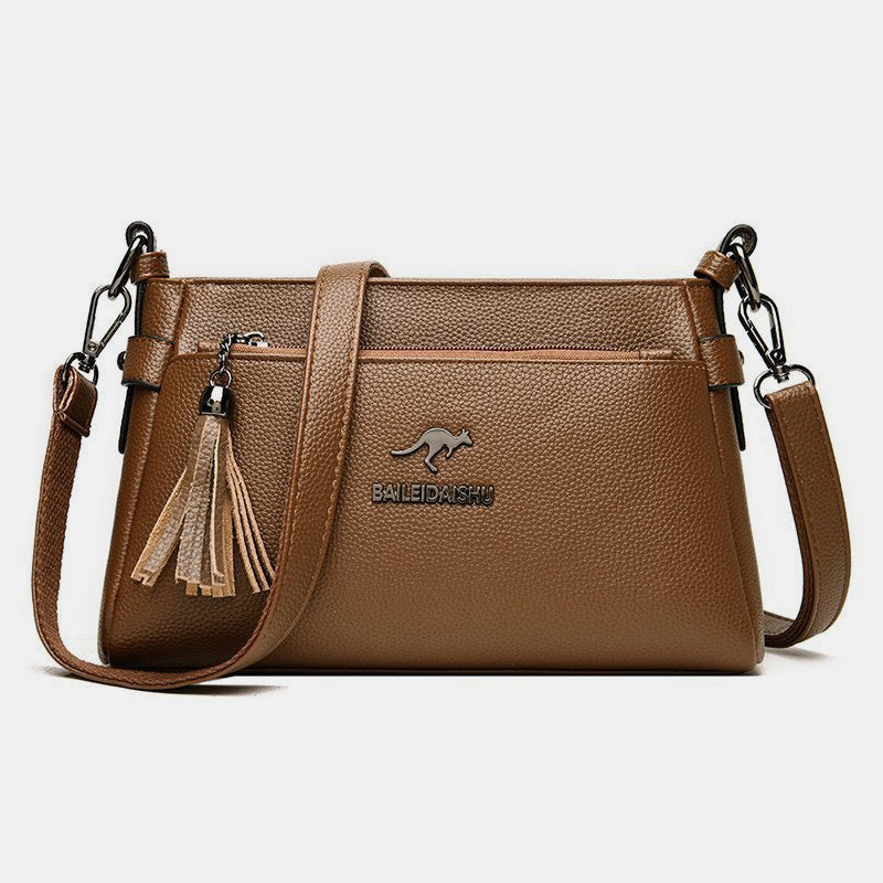 Genuine Leather Crossbody Purse for Women Small Tassel Crossover Shoulder Bag - Sienna - image 25