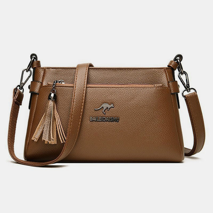 Genuine Leather Crossbody Purse for Women Small Tassel Crossover Shoulder Bag - Sienna - image 25