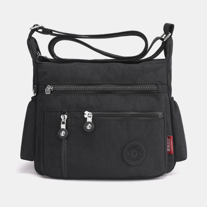 Large Capacity Multi-Pocket Waterproof Lightweight Casual Crossbody Bag - Black - image 14
