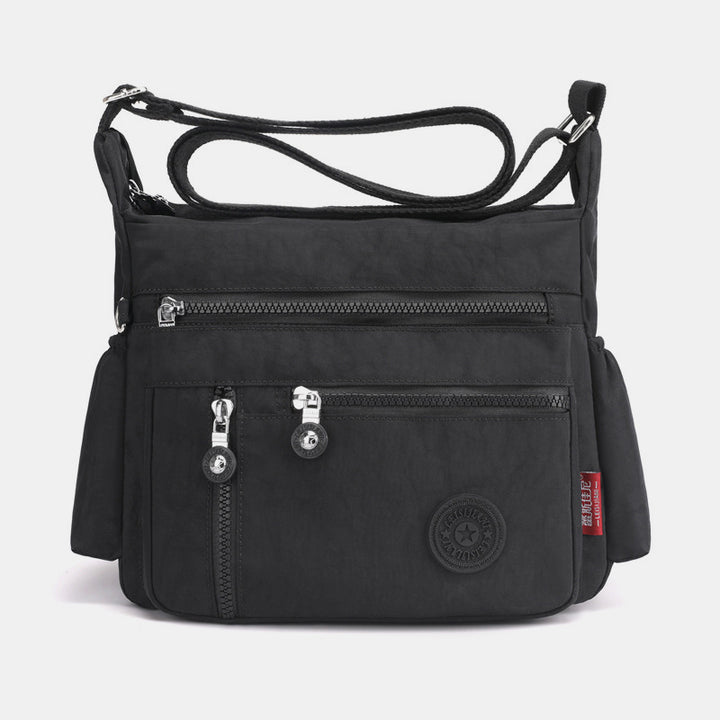 Large Capacity Multi-Pocket Waterproof Lightweight Casual Crossbody Bag - Black - image 14