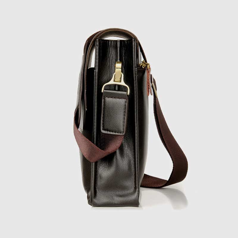 Men's Leather Crossbody Bag Messenger Bag Travel Work Business Satchel