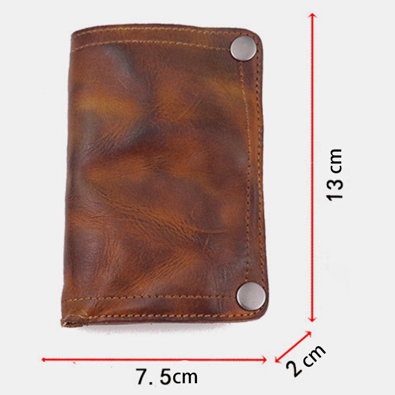 Retro Vertical Multi-slot Handmade Wallet Card Case - image 11