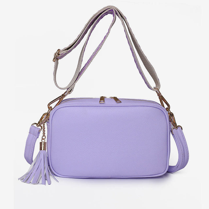 Crossbody Bag For Women Tassel Solid Color Casual Leather Bag