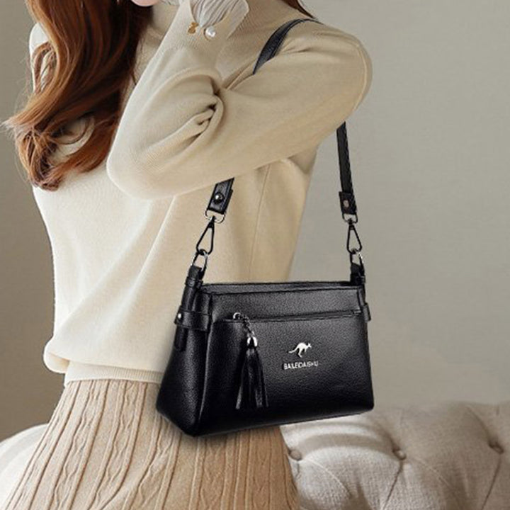 Genuine Leather Crossbody Purse for Women Small Tassel Crossover Shoulder Bag - image 5