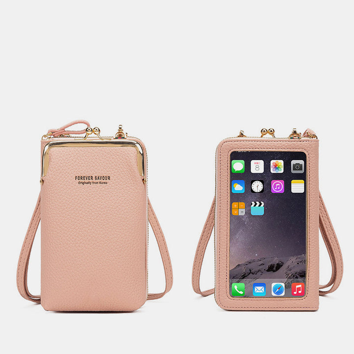 Multi-Compartment Elegant Crossbody Phone Bag With Clear Window