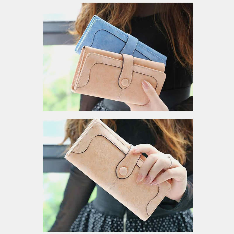 Long Wallet For Women Solid Color Multiple Slot Daily Purse - image 6