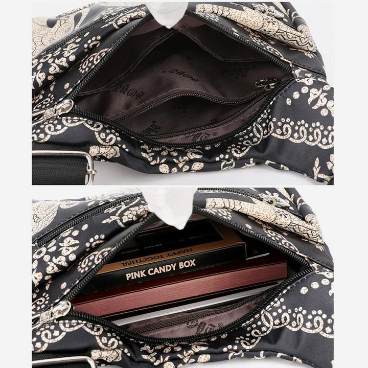 Crossbody Bag for Women Folk-Custom Ethnic Printing Nylon Satchel