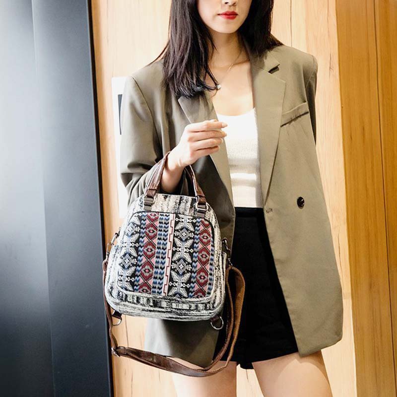 Multi-Carry Folk-Custom Bohemian Backpack