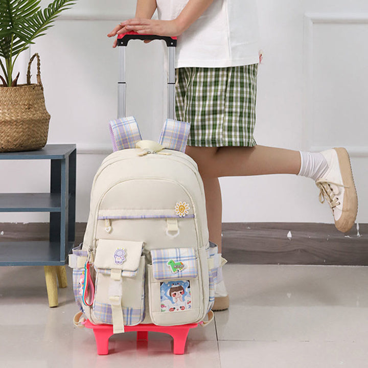 School Backpack For Kids Cute Pattern Rolling School Bag - image 12