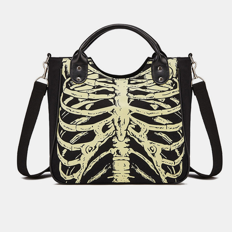 Large-Capacity Skull Print Crossbody Bag Handbag