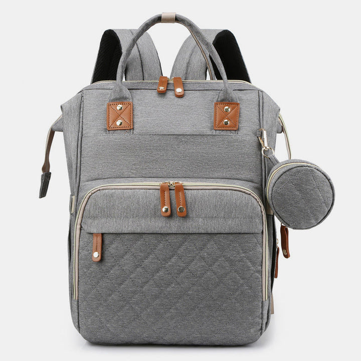 Multi Functional Mommy Bag With Crib Simple Waterproof Oxford Backpack