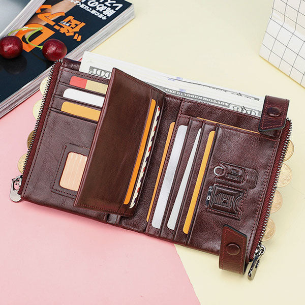 RFID Anti-Theft Multifunctional Genuine Leather Wallet