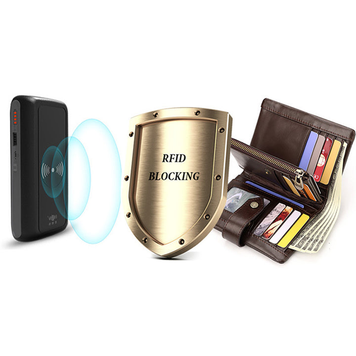 Billfold Passcase Wallets for Men Women Durable Genuine Leather Wallet