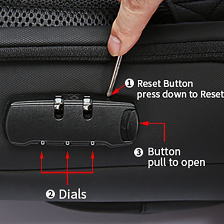 Anti-theft Sling Bag Cross Body Bag with USB Charging Port Password Locked