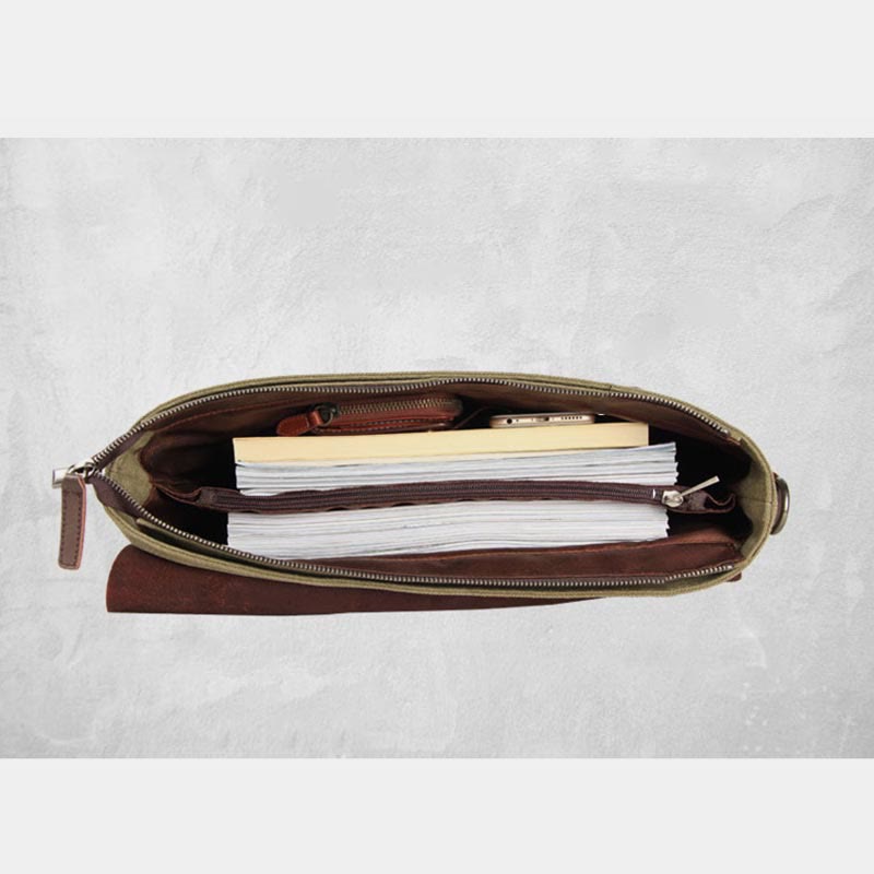Messenger Bag For Men Canvas Casual Vintage Document Crossbody Handbag - image 1