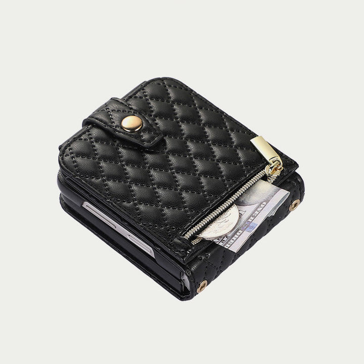 Phone Case For Daily  Z Flip5 Folded Quilted Pattern Case