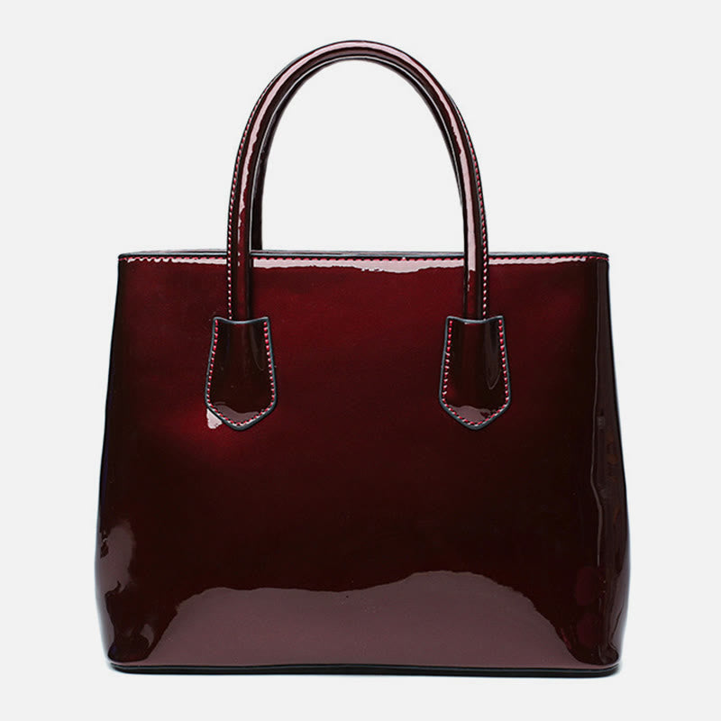 Retro mirror shiny leather Bucket Bag Women Crossbody handbag - image 9