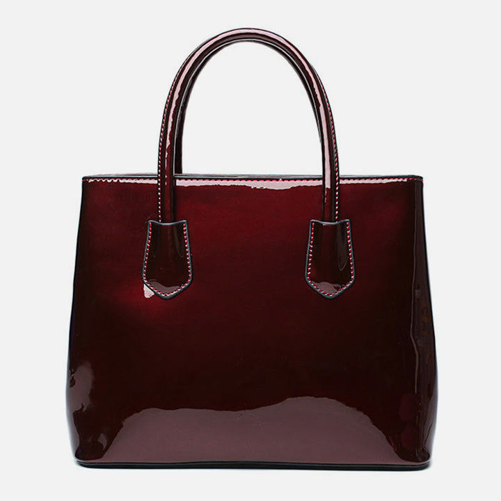 Retro mirror shiny leather Bucket Bag Women Crossbody handbag - image 9