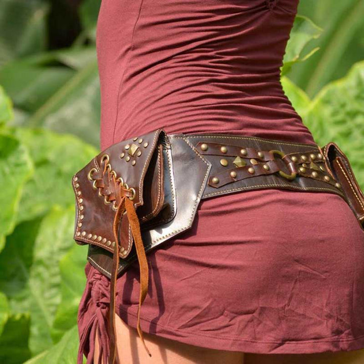 Retro Rivet Tassel Waist Bag