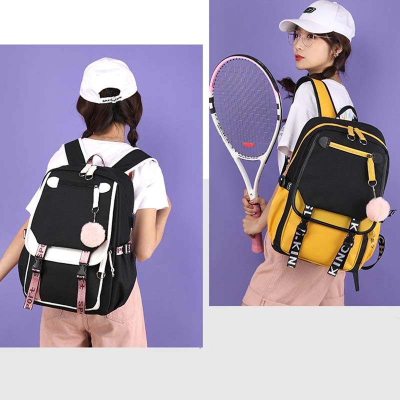 Teenage Girls School Backpack Student Bookbag with USB & Earphone Port