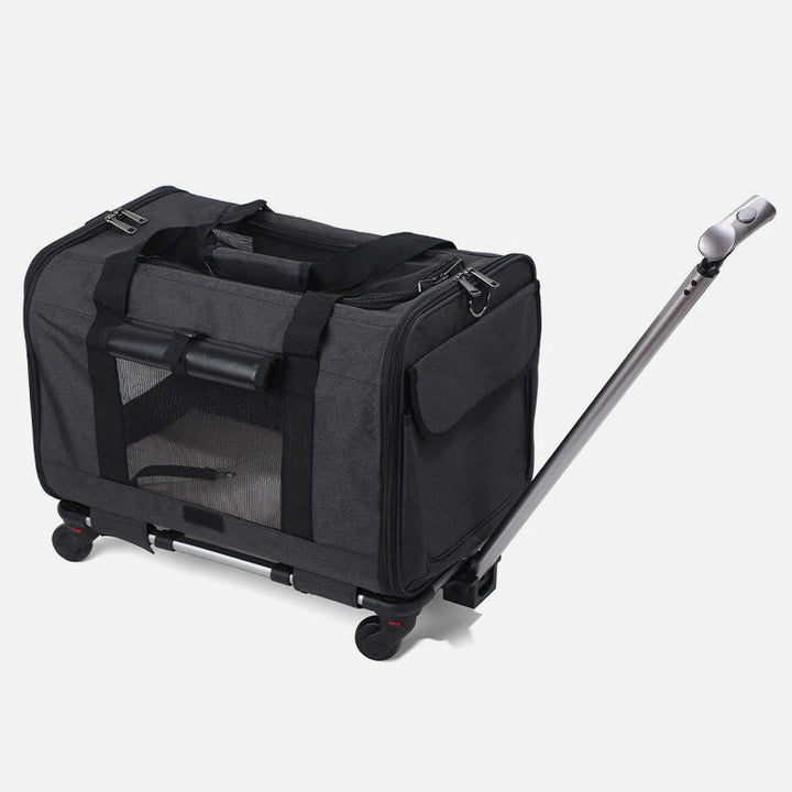 Rolling Pet Carrier Foldable Breathable Pull Rod Pet Bag