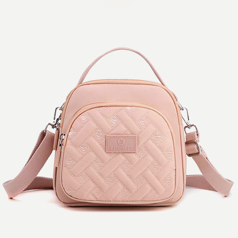 Functional Women Purse Lightweight Nylon Roomy Crossbody Shoulder Bag Mini Backpack