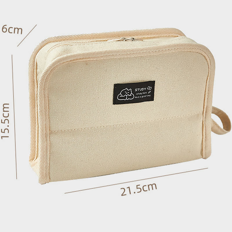 Pencil Case For Students Canvas Large Capacity Stationery Pencil Box