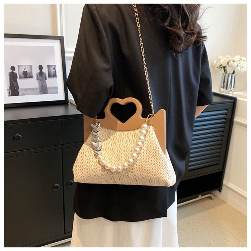 Handbag For Women Large Capacity Pearl Chain Crossbody Shoulder Bag